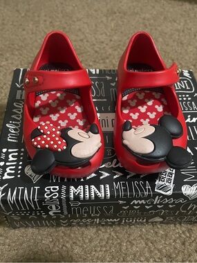 Melissa Kids Red Minnie Mouse Mary Jane Jelly Shoes